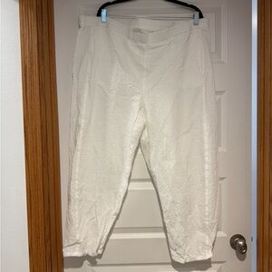 Eileen Fisher Cream Textured Pants